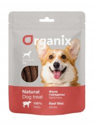 Organix лакомства - Лакомство для собак "Палочки из филе говядины" 100% мясо 50гр