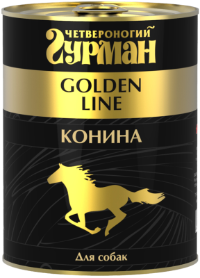 Четвероногий Гурман "Золотая серия" консервы для собак с кониной в желе Четвероногий Гурман