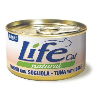 LifeCat - Консервы для кошек тунец с камбалой в бульоне 85 гр