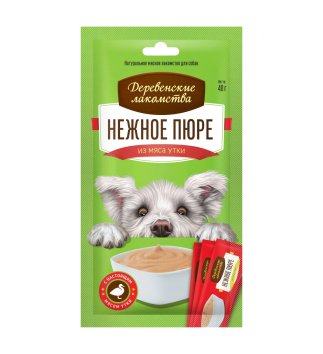 Деревенские Лакомства - Лакомства для собак, нежное пюре из мяса утки