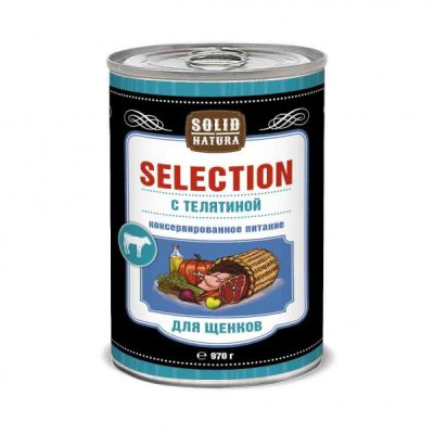 Solid Natura Selection - Корм консервированный для щенков, С телятиной, 970г