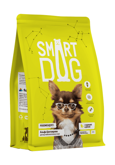 23463.580 Smart Dog - Syhoi korm dlya sobak vseh porod, s ciplenkom kypit v zoomagazine «PetXP» Smart Dog - Сухой корм для собак всех пород, с цыпленком
