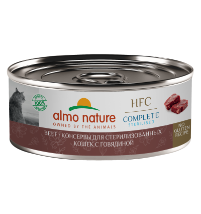 Almo Nature HFC Sterilised - Корм консервированный полнорационный для стерилизованных кошек с говядиной 100 гр