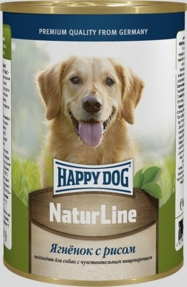 Happy Dog - Консервы для собак, Ягненок с рисом, 970гр