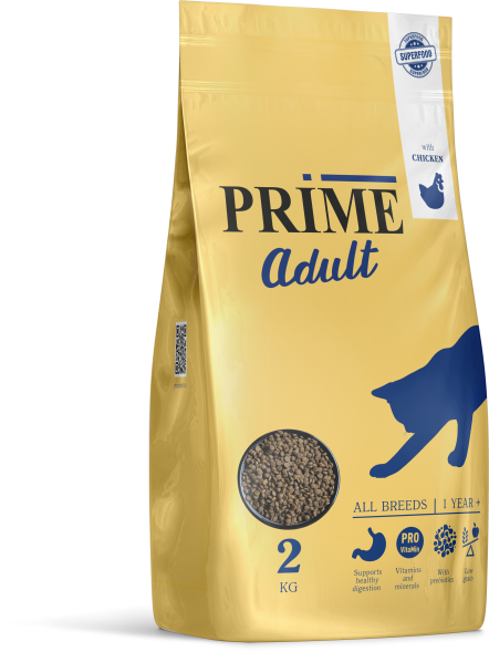 Prime Adult - Сухой корм для кошек с курицей, с 12 месяцев