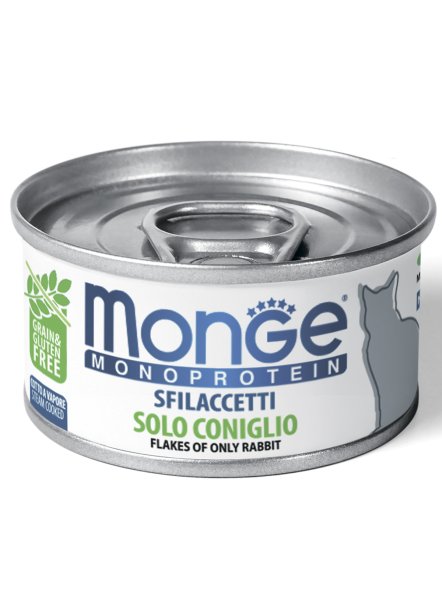 Monge Monoprotein (Монопротеин) - Мясные хлопья для кошек из кролика 80 г