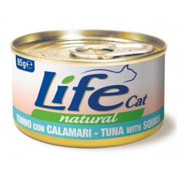LifeCat - Консервы для кошек тунец с кальмаром в бульоне 85 гр 1