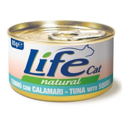 LifeCat - Консервы для кошек тунец с кальмаром в бульоне 85 гр 1