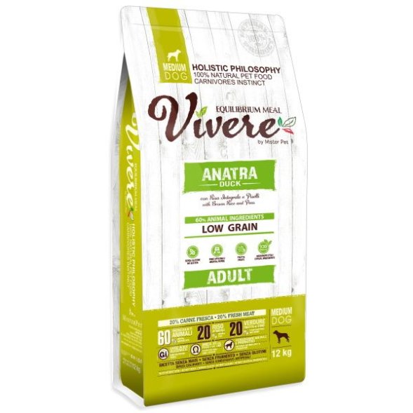 Vivere - Сухой корм для собак средних пород утка