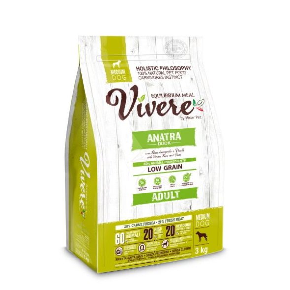 Vivere - Сухой корм для собак средних пород утка