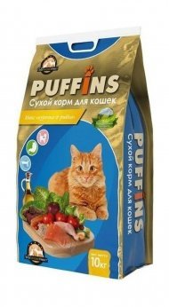 Puffins Курочка и рыбка - сухой корм для кошек