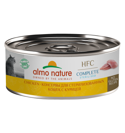 Almo Nature HFC Sterilised - Корм консервированный полнорационный для стерилизованных кошек с курицей 100 гр