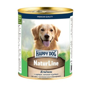 Happy Dog - Консервы для собак,  Ягненок с сердцем, печенью и рубцом, 970гр
