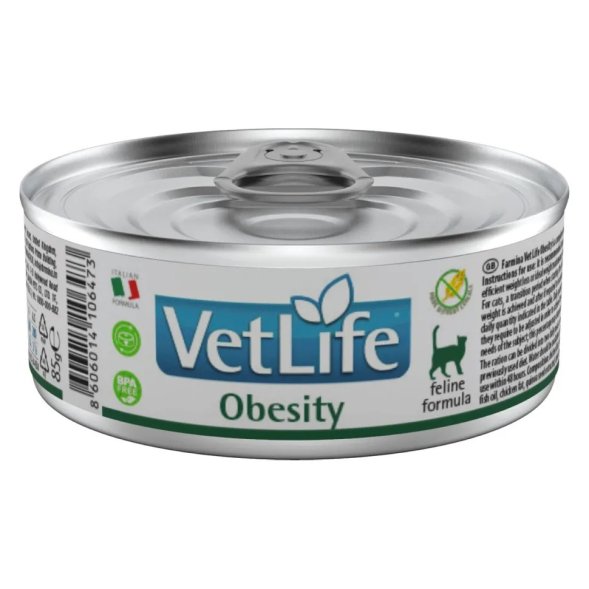 Farmina Vet Life Obesity - Влажный корм для кошек при ожирении, 85 г