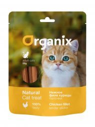 Organix лакомства - Лакомство для кошек "Нежные палочки из филе курицы" 100% мясо 50гр