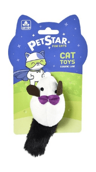Pet Star - Игрушка для кошек, Мышка с бантиком и мятой, 12*5.8 см, Плюшевая