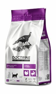 Doctrine - Полнорационный беззерновой сухой корм для кошек и котов с чувствительным пищеварением, с Индейкой и Кроликом