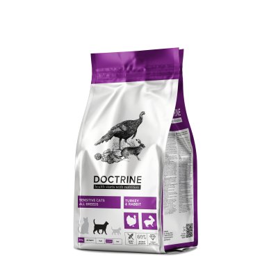 Doctrine - Полнорационный беззерновой сухой корм для кошек и котов с чувствительным пищеварением, с Индейкой и Кроликом Doctrine - Полнорационный беззерновой сухой корм для кошек и котов с чувствительным пищеварением, с Индейкой и Кроликом