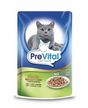 PreVital - Паучи для стерилизованных кошек с печенью 100гр*24шт