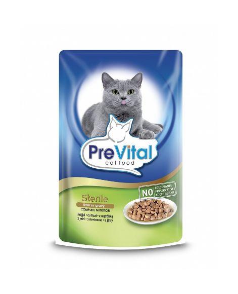 PreVital Classic - Паучи для стерилизованных кошек с печенью 100гр*24шт