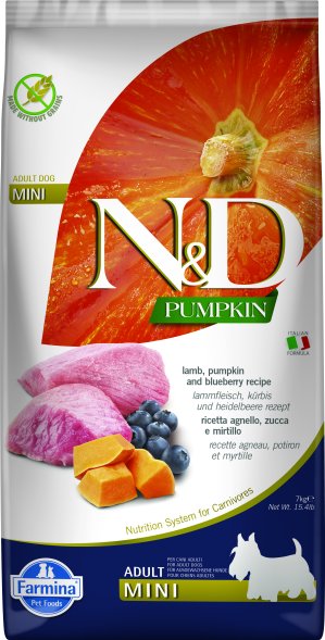 Farmina N&amp;amp;D Pumpkin - Сухой корм для мелких пород собак, Ягненок с Черникой и Тыквой