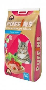 Puffins Мясное жаркое - сухой корм для кошек