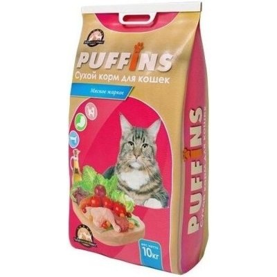 Puffins - Мясное жаркое - сухой корм для кошек Puffins - Мясное жаркое - сухой корм для кошек