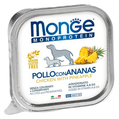 Monge Monoprotein (Монопротеин) - Консервы для собак паштет из курицы с ананасом 150 г