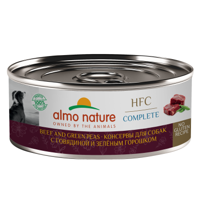 Almo Nature HFC - Корм консервированный полнорационный для собак с говядиной и зеленым горошком