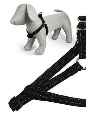 Papillon - Светоотражающая шлейка, нейлон 15мм-40-50см, черный (Reflective nylon harness, 15 mm x 40 - 50 cm, colour black) 170437