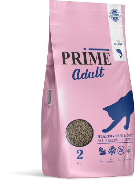 Prime Healthy Skin&amp;amp;Coat - Сухой корм для кошек с лососем, здоровая кожа и шерсть, с 12 месяцев