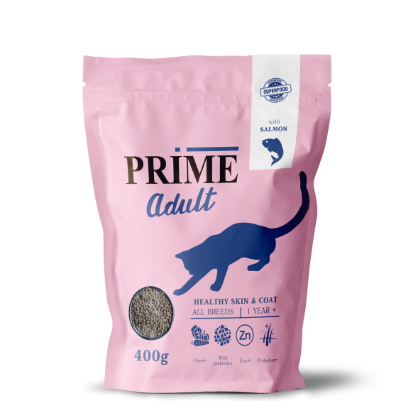 Prime Healthy Skin&amp;amp;Coat - Сухой корм для кошек с лососем, здоровая кожа и шерсть, с 12 месяцев