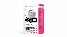 AJO Cat Skin&Hair - Пауч для взрослых кошек, здоровая кожа и красивая шерсть, кусочки в соусе, 85 г
