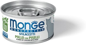 Monge Monoprotein (Монопротеин) - Мясные хлопья для кошек из курицы с горошком 80 г