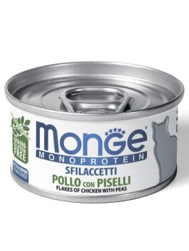 Monge Monoprotein (Монопротеин) - Мясные хлопья для кошек из курицы с горошком 80 г