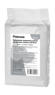 Petsona - Гелевые пеленки для животных Extra, белые, 60х90