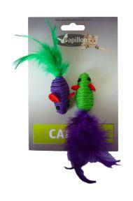 Papillon - Игрушка для кошек "Две мышки с перьями" 2*5см