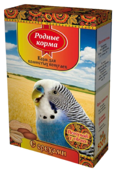 Родные Корма - Корм для волнистых попугаев с орехами 500г