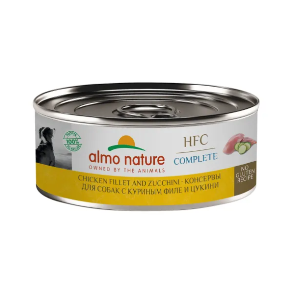 Almo Nature HFC - Корм консервированный полнорационный для собак с куриным филе и цукини