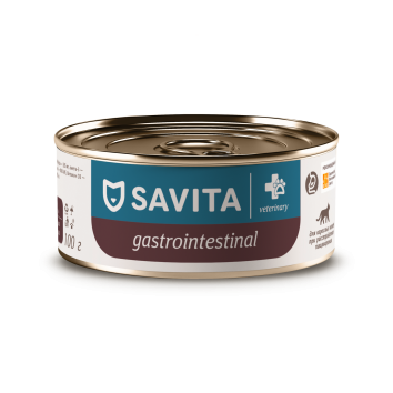 Savita Vet Gastrointestinal - Ветеринарный диетический влажный корм для взрослых кошек при расстройствах пищеварения, 100 г